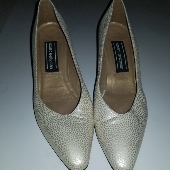Stuart Weitzman Heels Snakeskin Print sz 7 - Picture 2 of 8